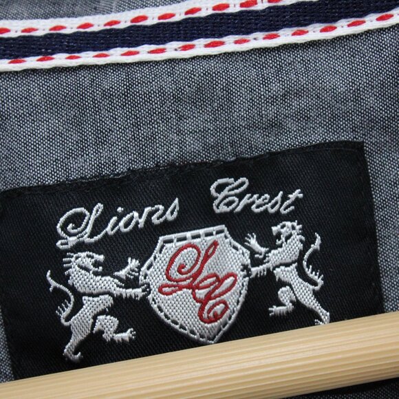 Lions Crest by English Laundry Shirt Mens Size 5X Navy Blue Button Down Collared - Picture 8 of 10